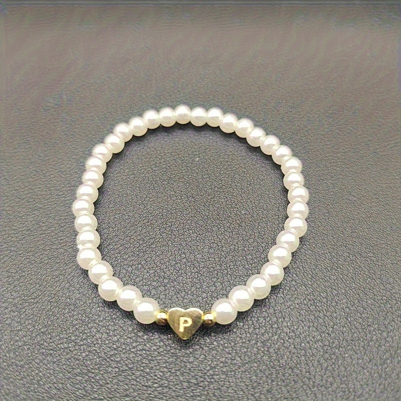 Chic A-Z Heart Initial Bracelet