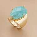 Sophisticated Amazonite Blue Goddess Ring