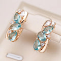 Blue Zirconium Earrings in Gold