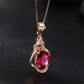 Elegant Red and Gold Crystal Necklace