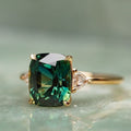 Vintage Inspired Green Gemstone Ring | Gold