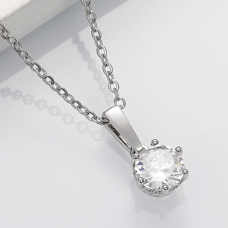 Classic Zirconia Pendant Necklace