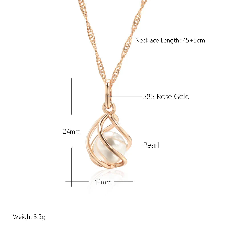 Exclusive Rose Gold Geometric Pearl Necklace