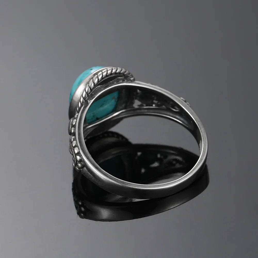 Timeless Silver Oval Turquoise Ring