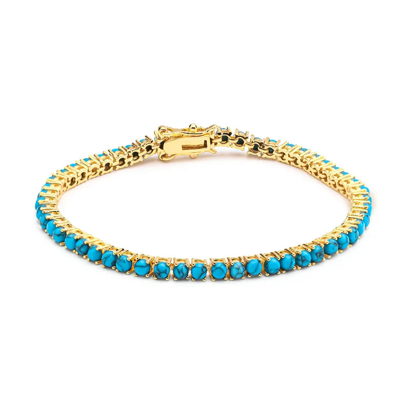 Elegant Gold Turquoise Chain Bracelet