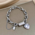 Timeless White Gold Heartened Chunky Bracelet
