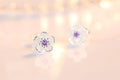Zircon Flower Stud Earrings