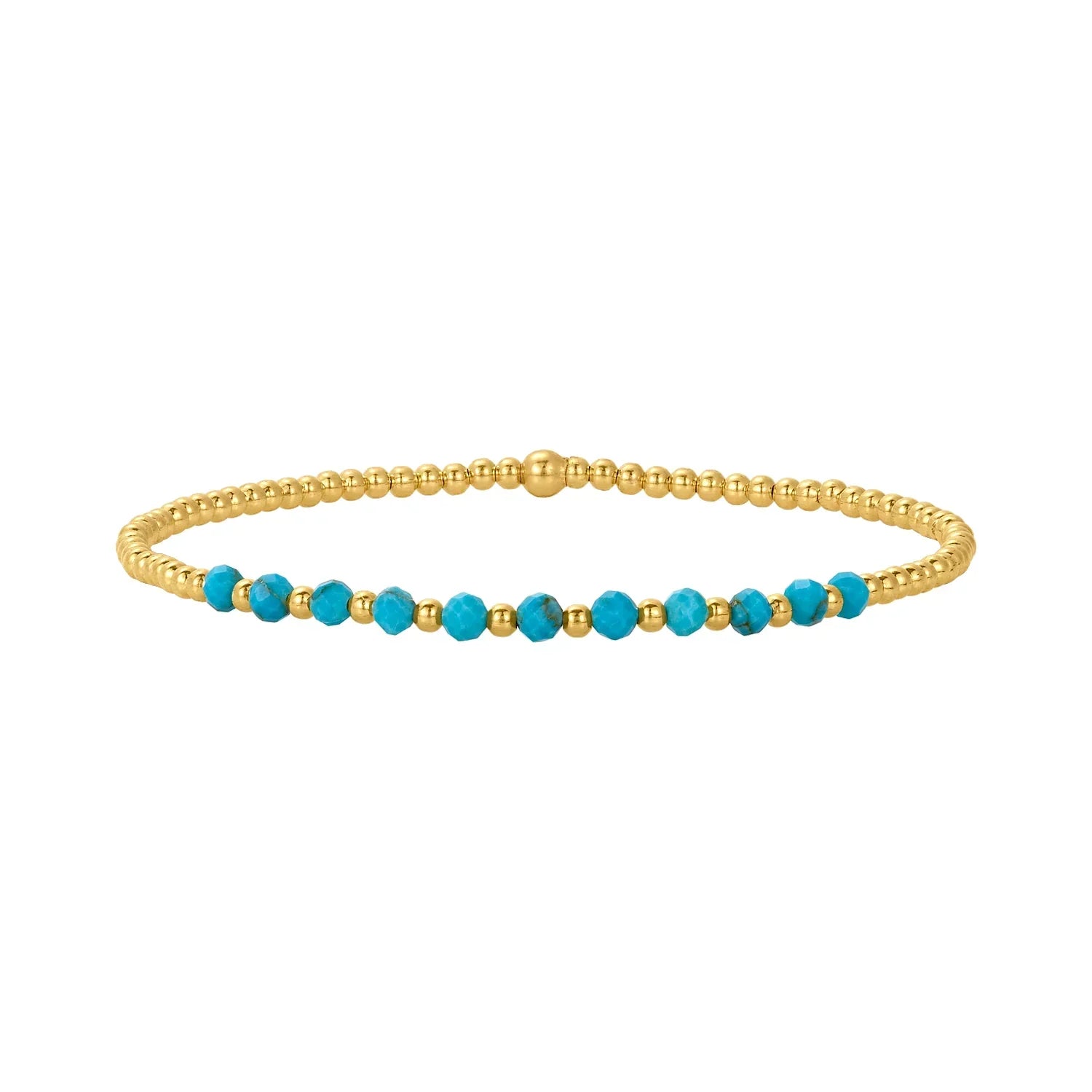 Chic 18K Gold Turquoise Beaded Bracelet