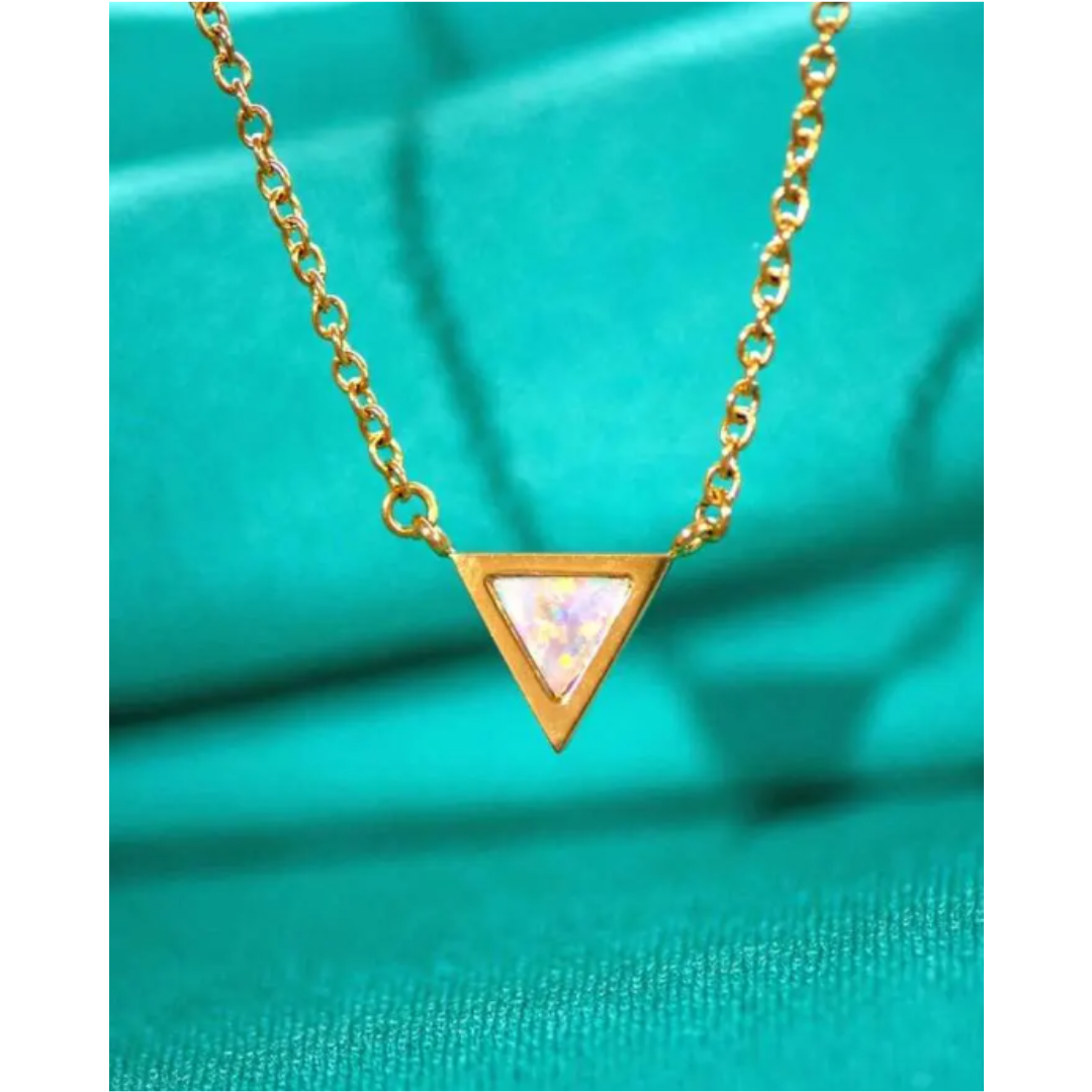 Moonstone Necklace – Triangle Medallion