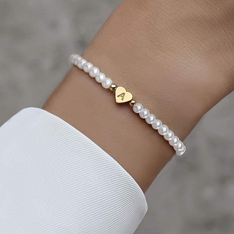 Chic A-Z Heart Initial Bracelet