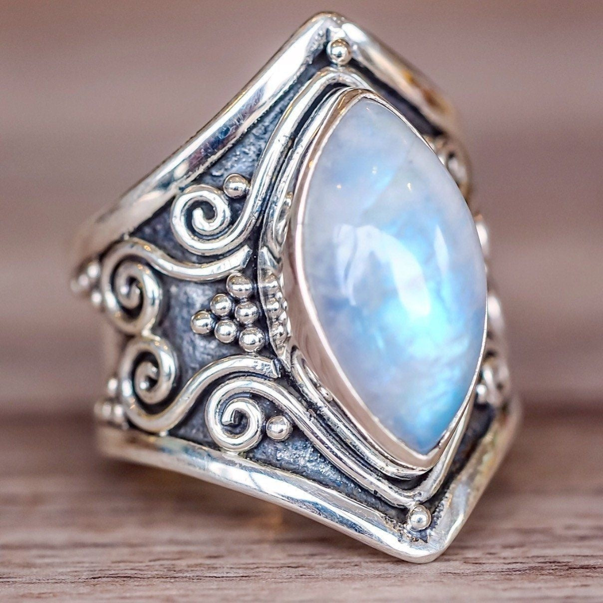 Bertha Silver Moonstone Ring