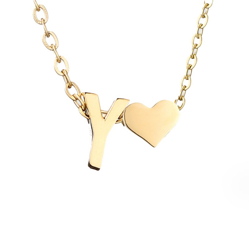 Timeless Initial Necklace with Heart Charm