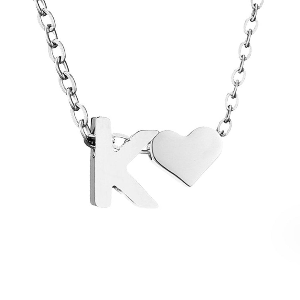Timeless Initial Necklace with Heart Charm